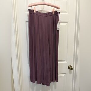 Uniqlo Purple Chiffon Pleated Narrow Skirt XL Midi Elastic Waist